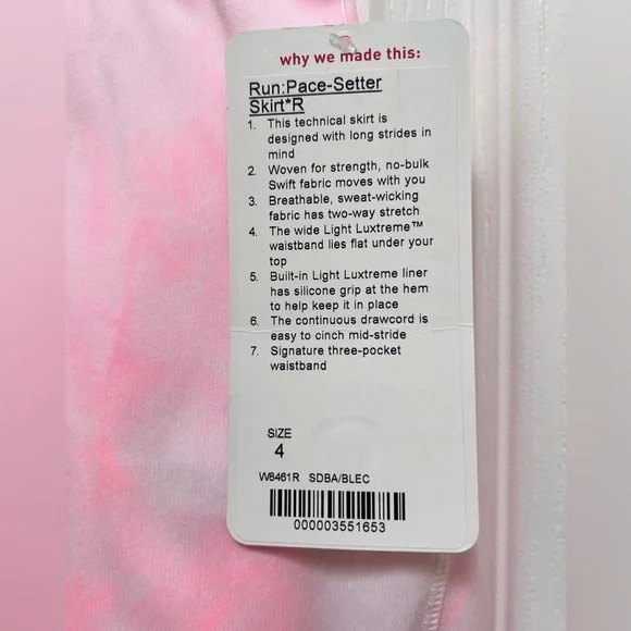 Lululemon Run: Pace Setter Skirt *2-way Stretch (Regular)  Size 4 NWT - Picture 8 of 12